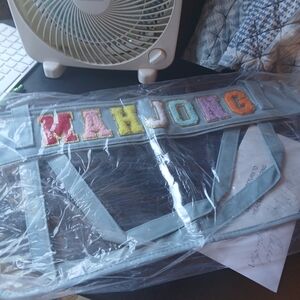 Clear Mahjong Letter Patch Crossbody Bag